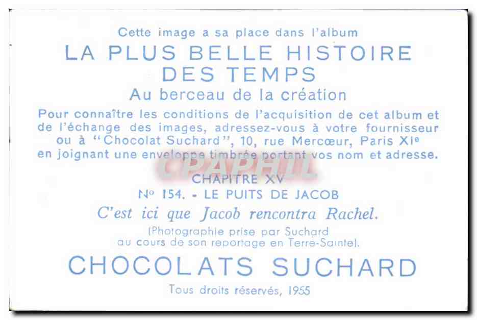 Image Chocolats Suchard Le puits de Jacob — Verso