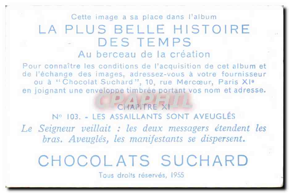 Image Chocolats Suchard Les assaillants sont aveugles — Rückseite