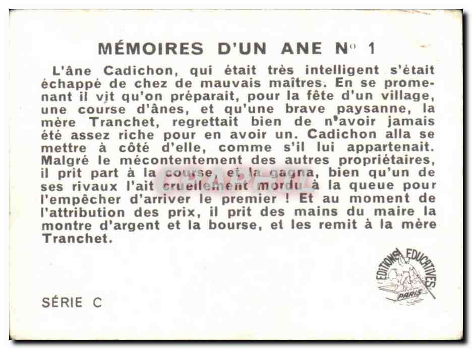 Image Memoires D'un Ane — Verso