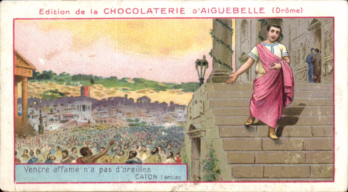 Chromo Chocolaterie d'Aiguebelle Caton Ventre affame n'a pas d'oreilles