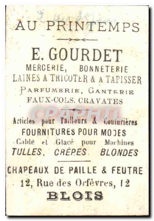 Image E Gourdet Mercerie Un Herboriseur En Herbe Rue des Orfevres Blois — Verso
