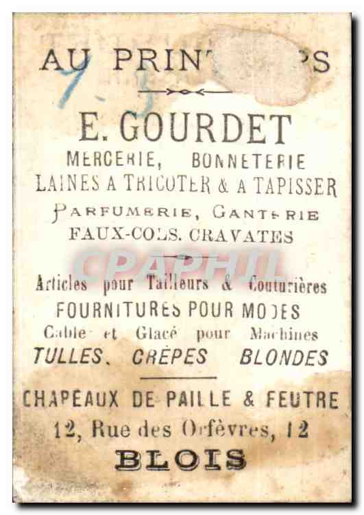 Image E Gourdet Mercerie Le Fete A Petite Mere Rue des Orfevres Blois — Verso