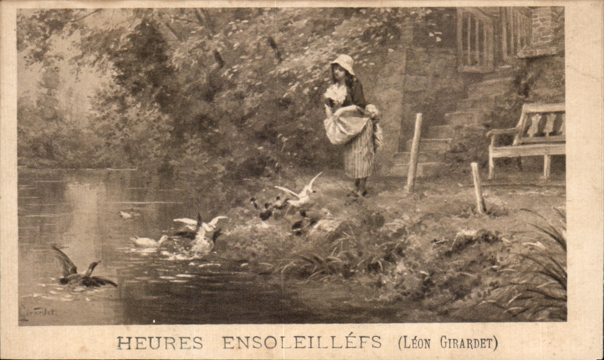 Chromo Heures Ensoleillees Leon Girardet Chicoree A la bergere Haubourdin Nord 