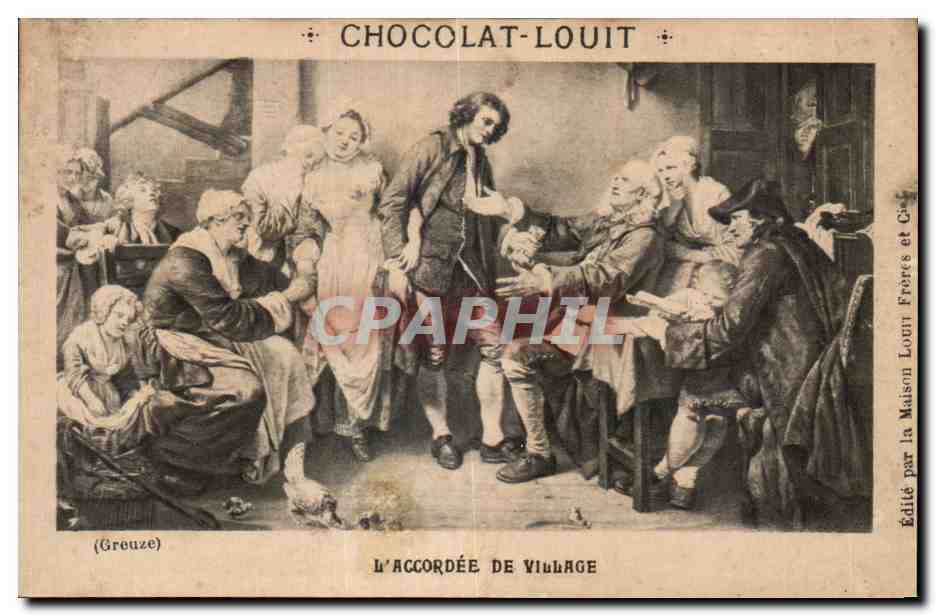 Chromo Chocolat Louit L'Accordee De Village Greuze Elephant