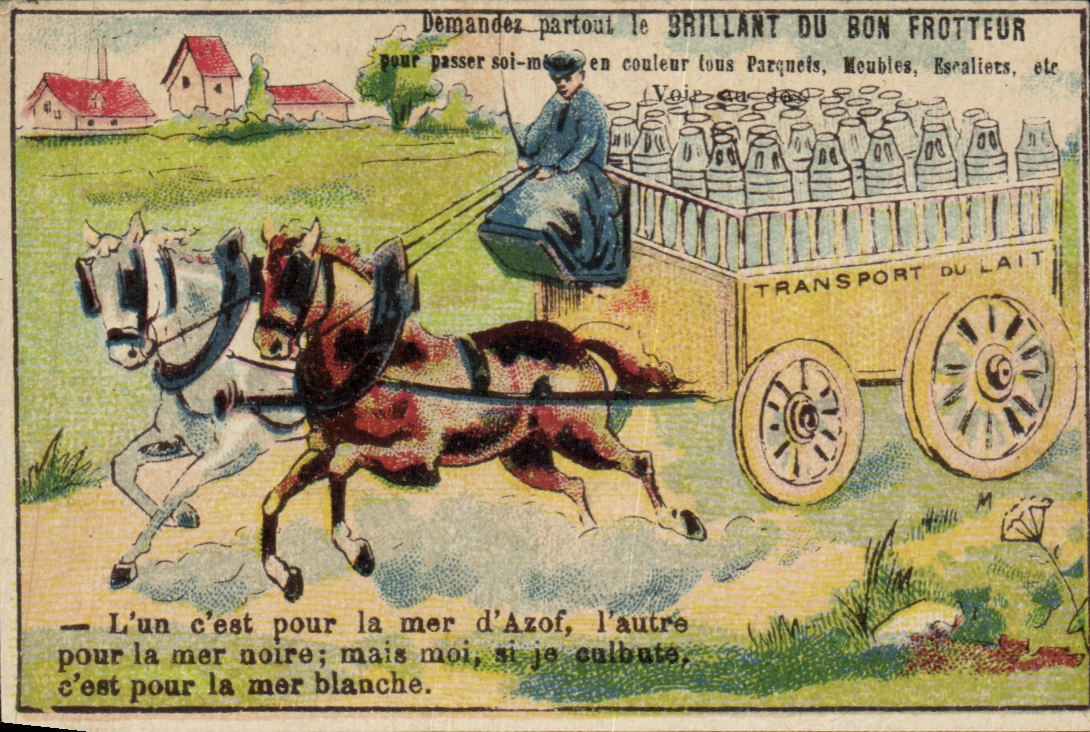 Chromo Brillant du Bon Pasteur Attelage transport du lait Cheval Haubert Quimper