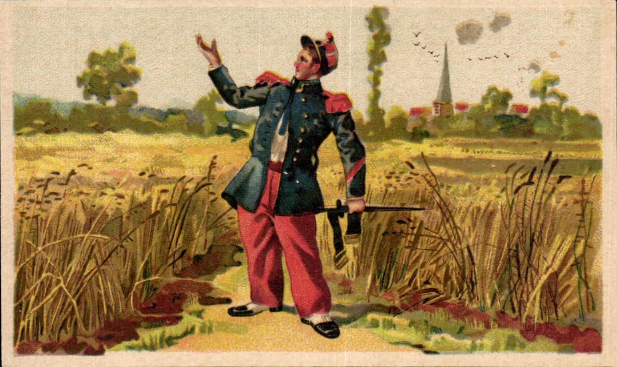 Chromo Vermicelle Macaroni Brusson Toulouse Villemur Cinq Usines Les plus grands etablissements de ce genre Militaria
