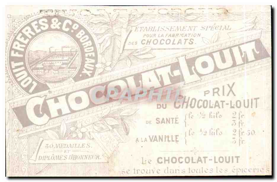 Chromo Chocolat Louit Marseille Vue generale prise de la Garde — Rückseite