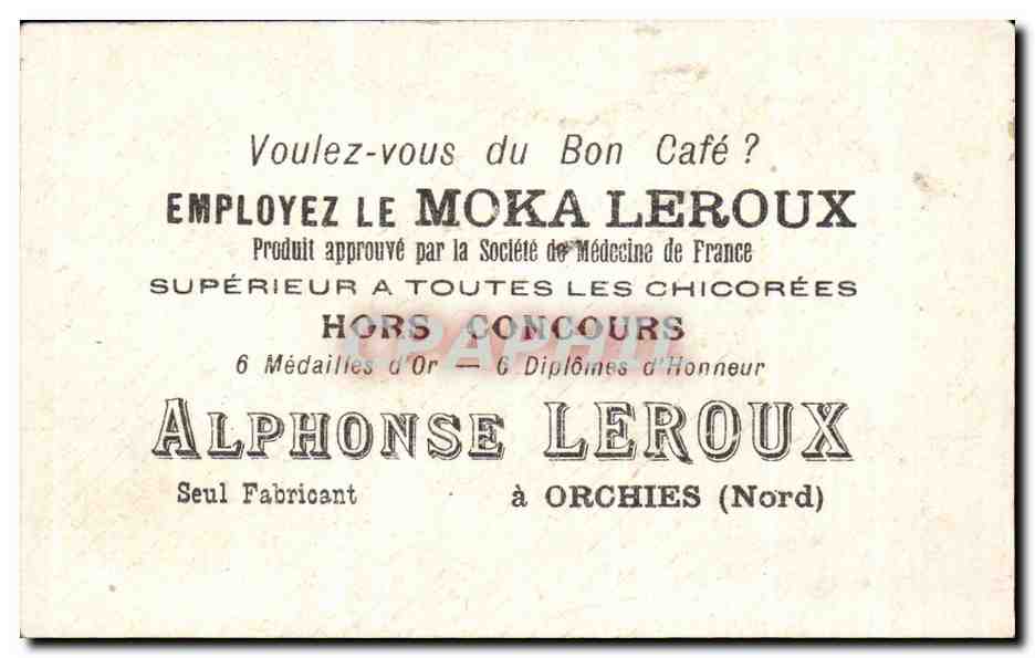 Chromo Cafe Moka Leroux Alphonse Leroux Orchies Village — Verso
