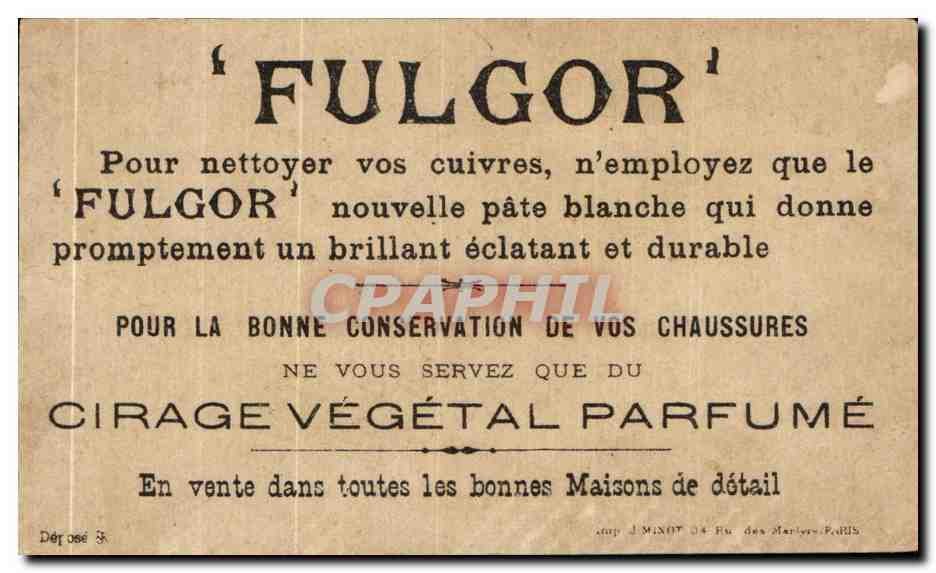 Chromo Societe Generale Des Cirages Francais Veinrd Boulangerie Fulgor  — Verso