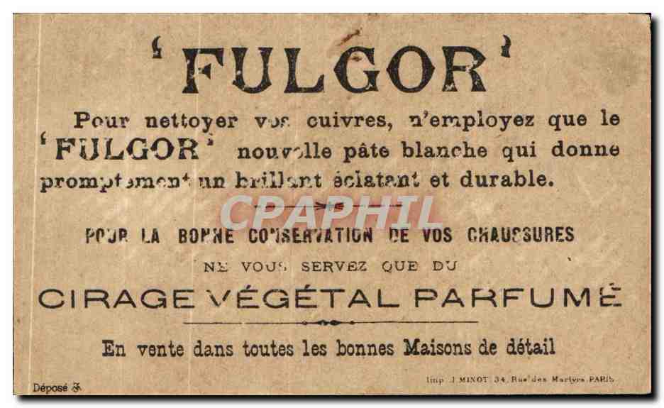 Chromo Societe Generale Des Cirages Francais Fulgor — Rückseite