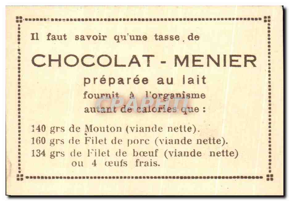 Image Collection du Chocolat Menier Palerme St Jean des Ermites — Verso