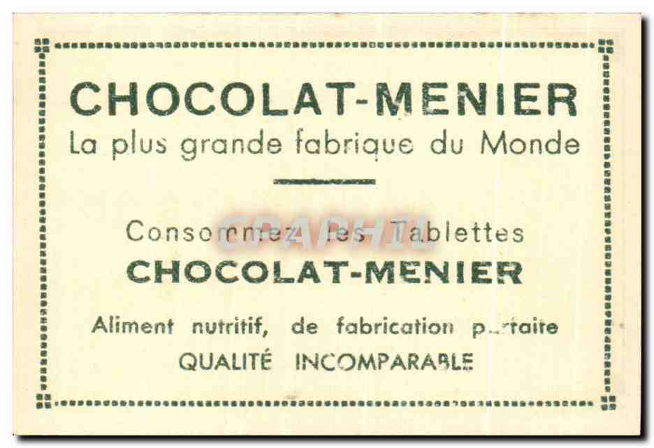 Image Collection du Chocolat Menier Lisbonne Quilus De Baixo — Verso