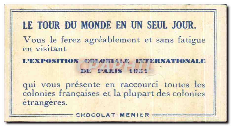 Image La Feerique vegetation des pays tropicaux Chocolat Menier Exposition coloniale — Verso