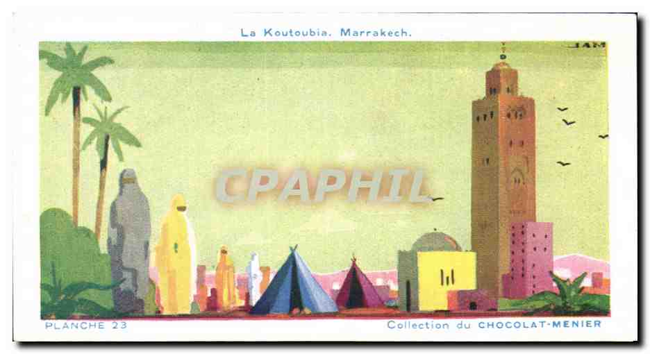 Image La Koutoubia Marrakech Planche Collection du Chocolat Menier