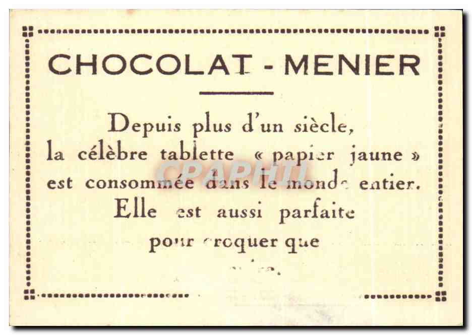 Image Collection Du chocolat Menier Gandria Lac De Lugano  — Verso