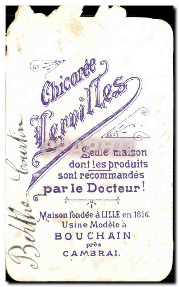 Chromo Chicoree Bouchain Cambrai Fleurs — Verso