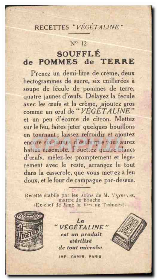 Image Souffle de Pommes de Terre Perigourdine Camis Paris de la Vegetaline — Back