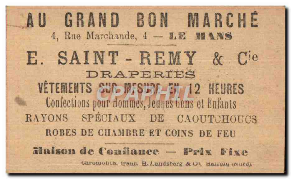 Image Jules Contrefort Au grand Bon Marche Saint Remy Draperies — Rückseite