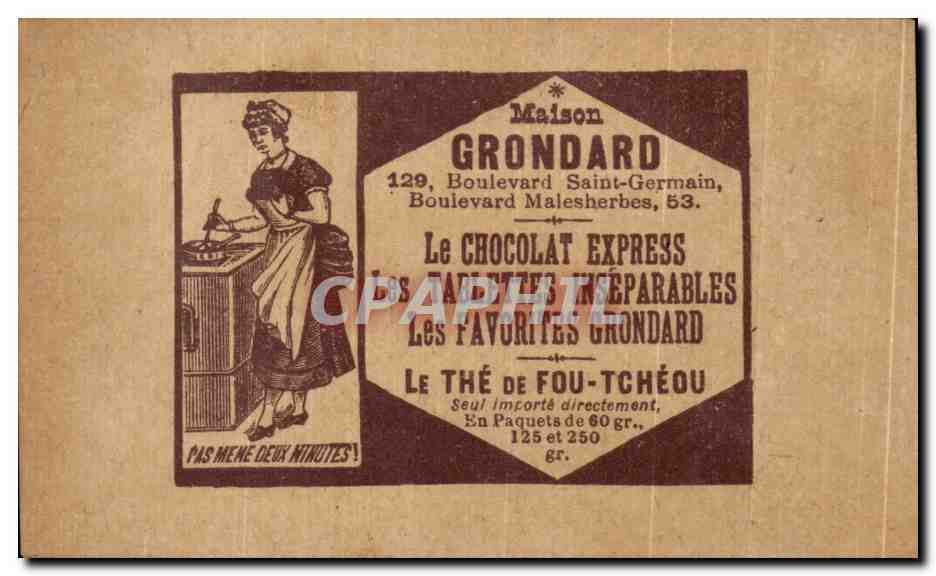 Chromo Chocolat Grondard Nouvelles interessantes Enfant — Verso