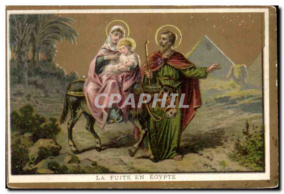 Chromo La Fuite En Egypte Egypt Ane Donkey 