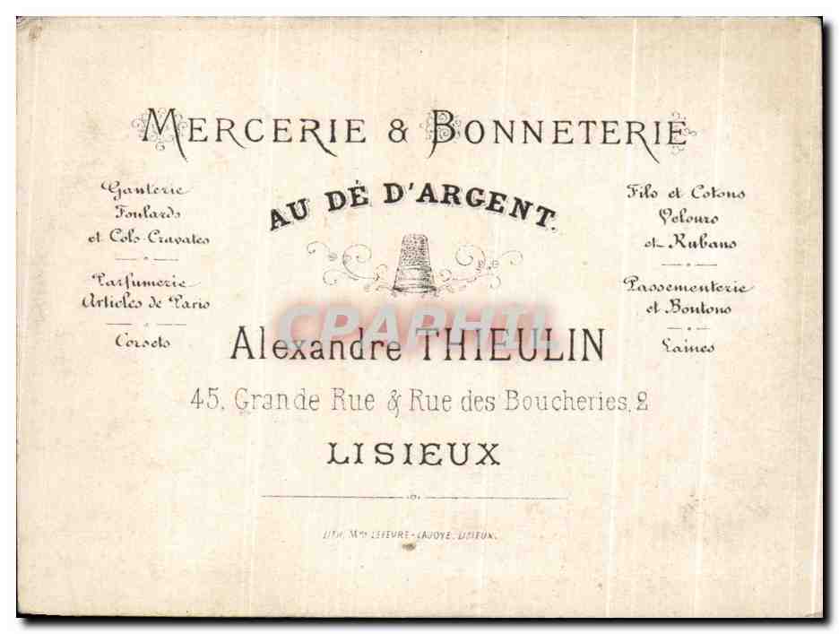Chromo Mercerie Bonneterie Au De D'Argent Alexandre Thieulin Lisieux Eventail Chinois Chine China — Verso