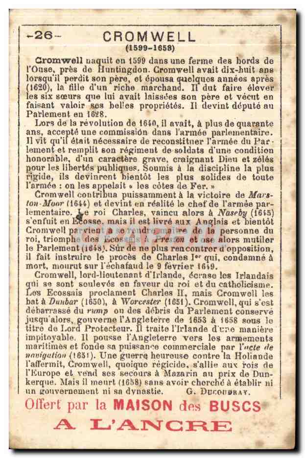 Image Cromwel Maison des Buscs A l'ancre — Verso