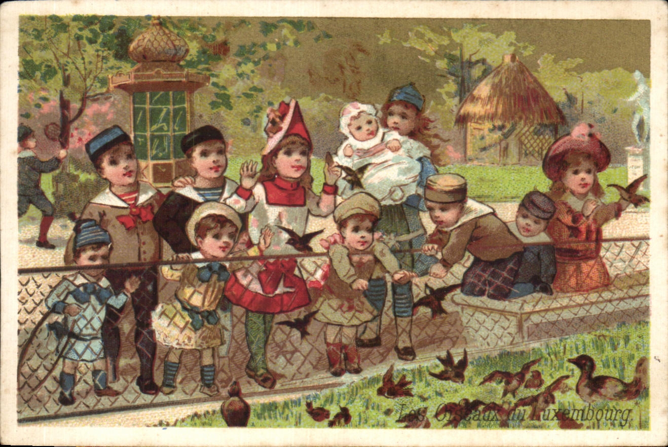Chromo Les Oiseaux du Luxembourg Paris Enfants