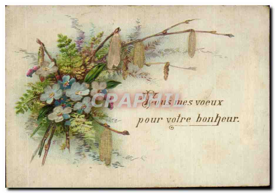 Chromo Tous mes voeux pour votre bonheur
