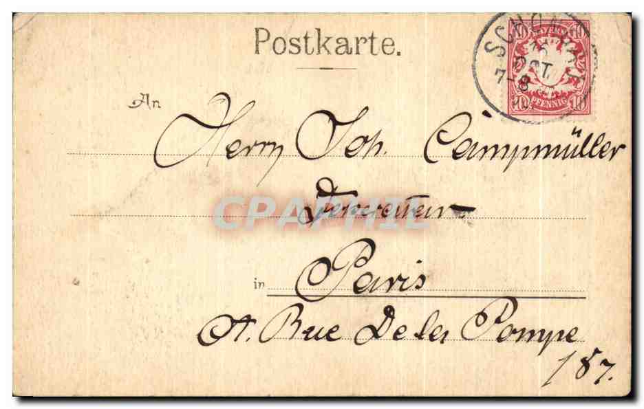 CPA Gruss aus dem Lowenbraukeller Munchen Velo Cycle Bike Cycling — Back