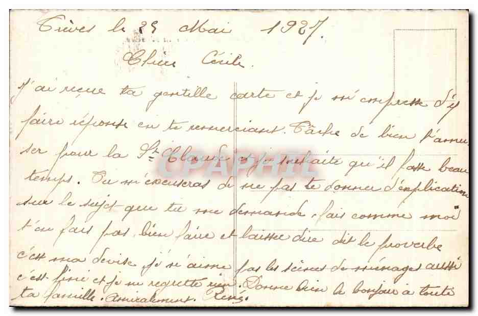 CPA Treves Le vieux Pont sur la Moselle — Rückseite