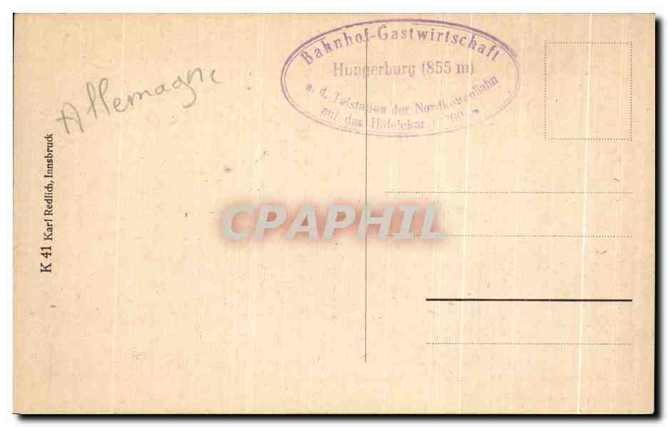 CPA Innsbruck gegen Suden — Rückseite