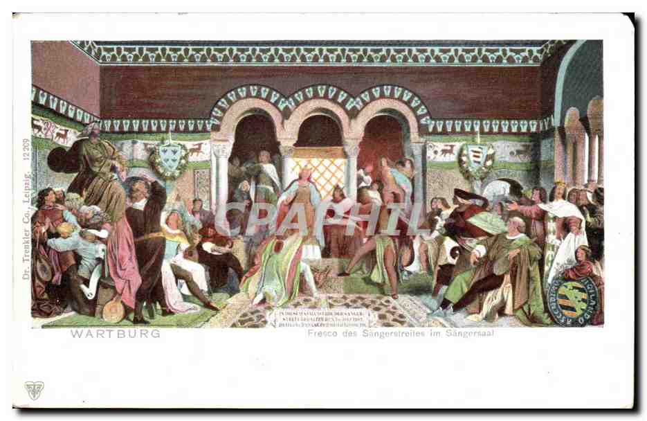 CPA Wartburg Fresco des Sangersireiles im Sangersaal