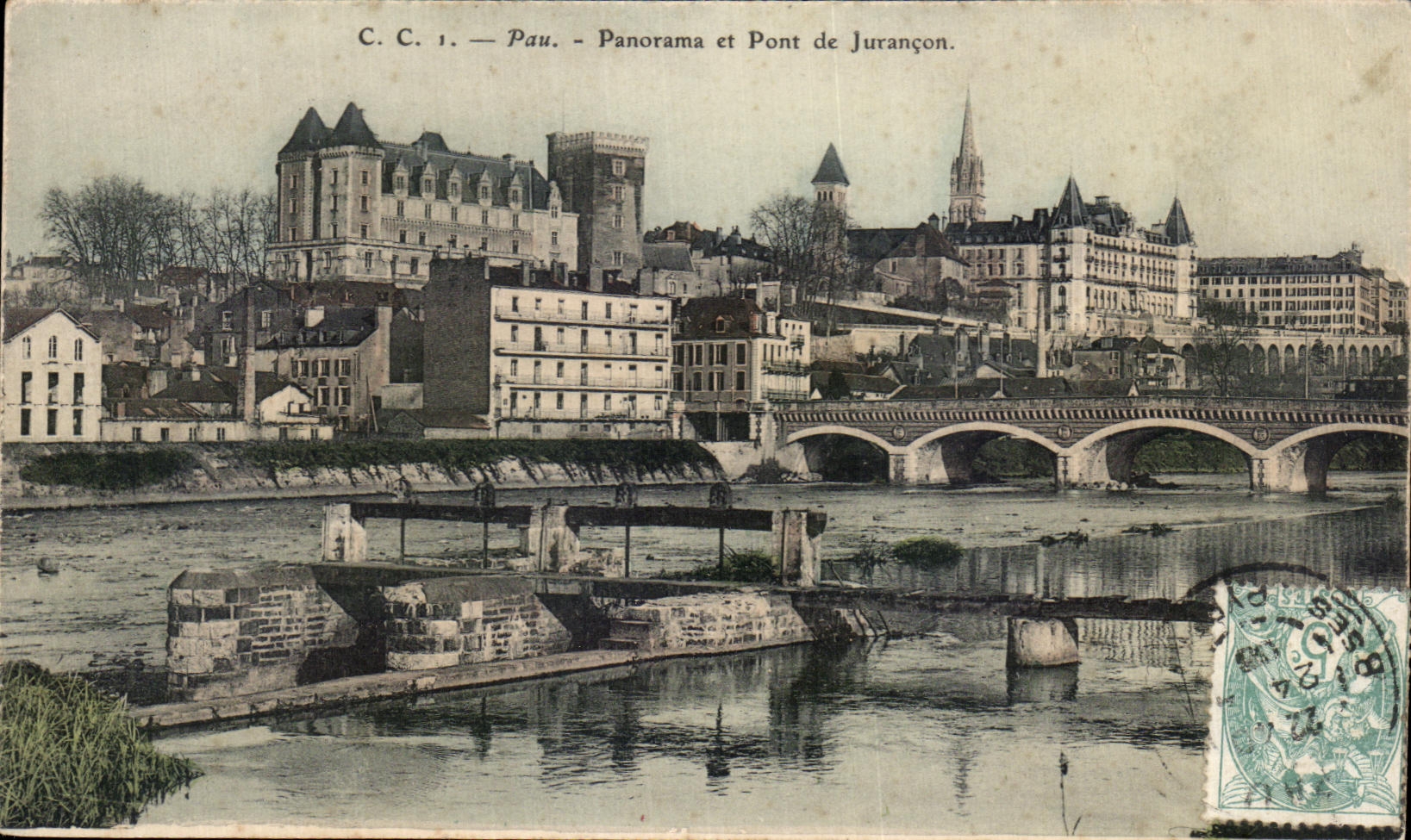 CPA Pau Panorama et Pont de Jurancon
