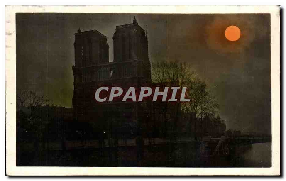 CPA Paris La Nuit Notre Dame