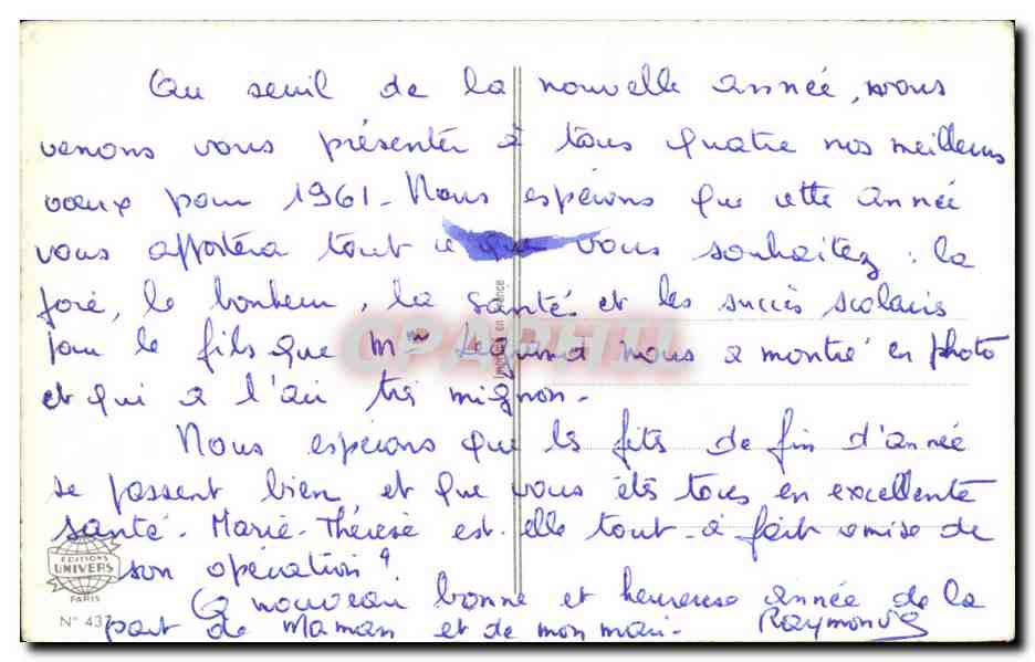 CPA Fantaisie Bonne Annee Papillon  — Verso