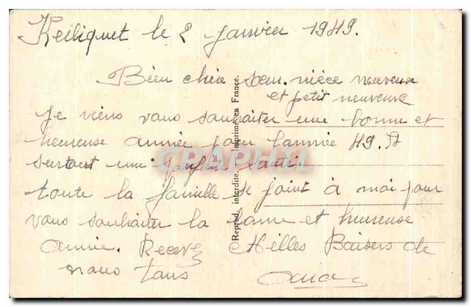 CPA Fantaisie Bonne Annee — Verso