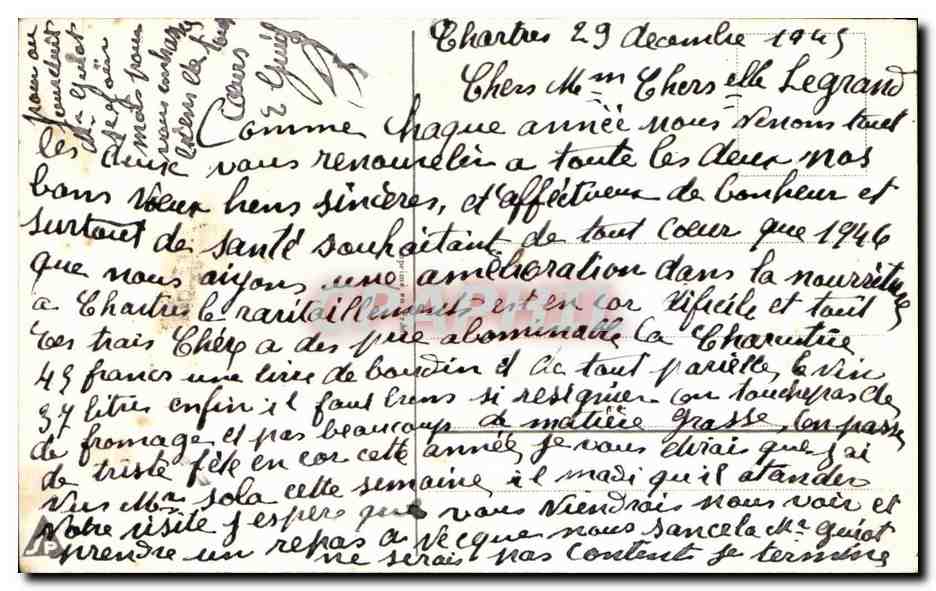 CPA Fantaisie Fleurs Bonne Annee — Verso