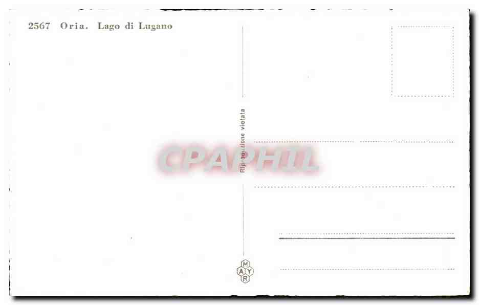 CPA Oria lago di lugano  — Rückseite