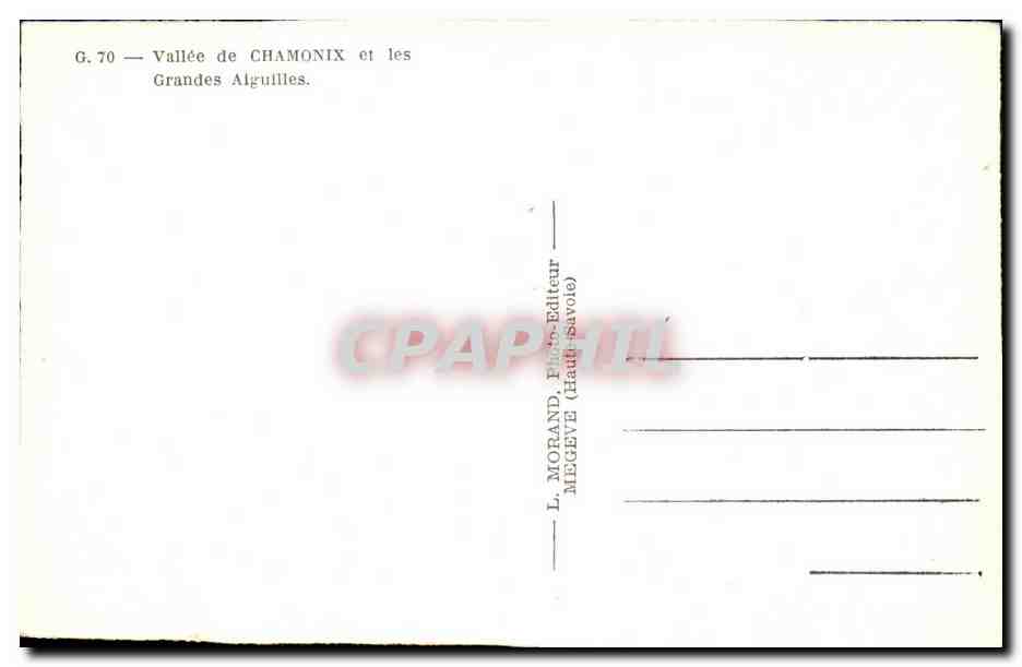 CPA Vallee de chamonix et les grandes aiguilles Les Houches Christ Roi L'arve Coupeaux Merlet — Verso