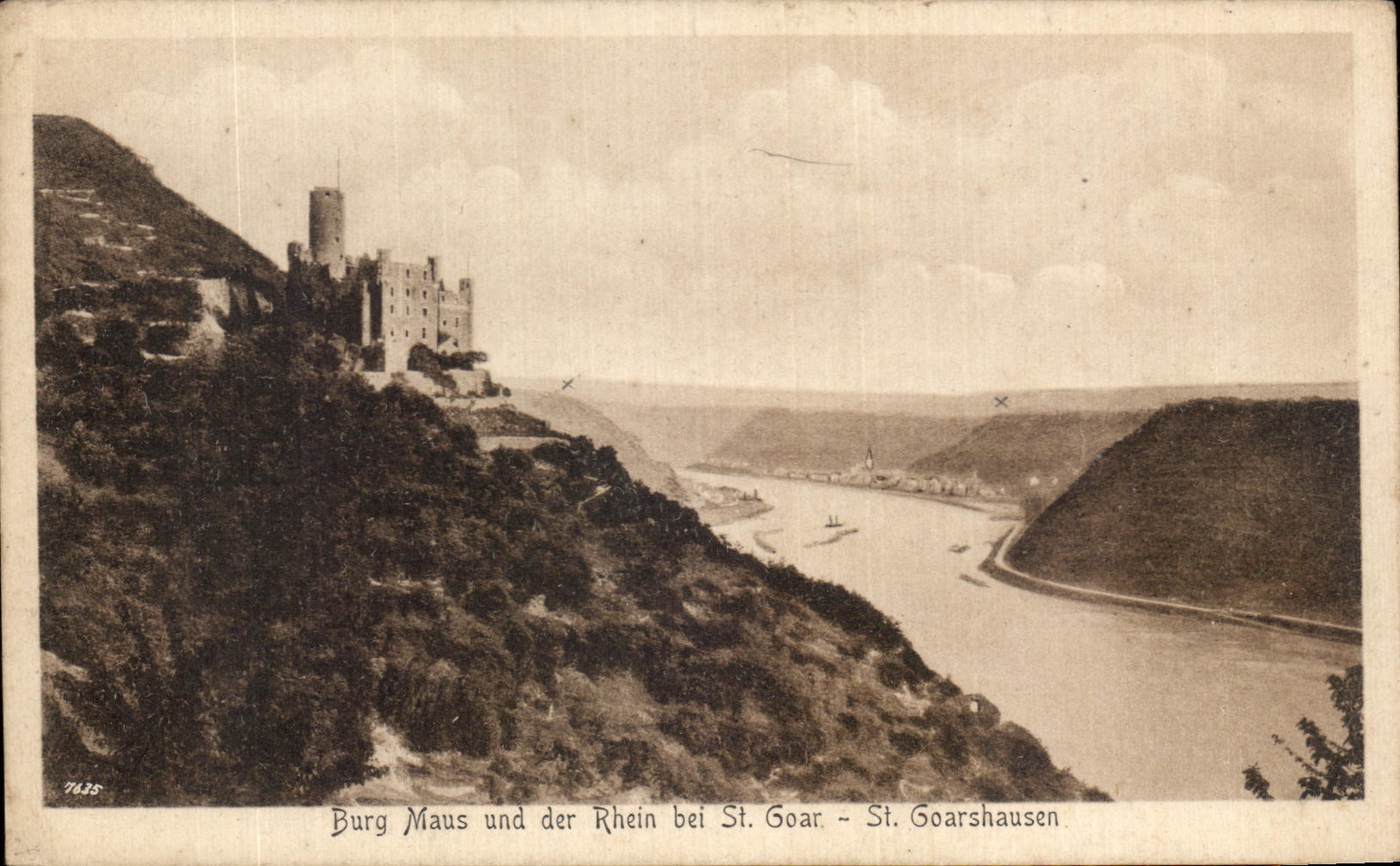 Burg Maus und der Rhein bei St. Goar - St. Goarshausen — éditeur non identifié, n° de série 7635