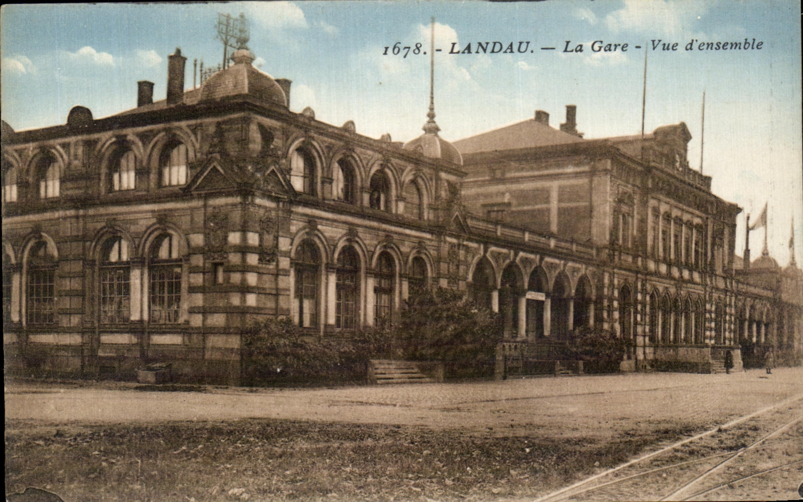 CPA Landau La Gare Vue D'Ensemble