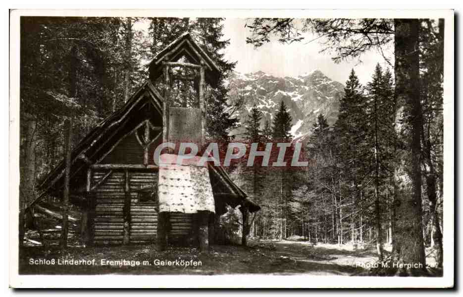 CPA Scholb Linderhof Eremitage m Geierkopfen Herpich