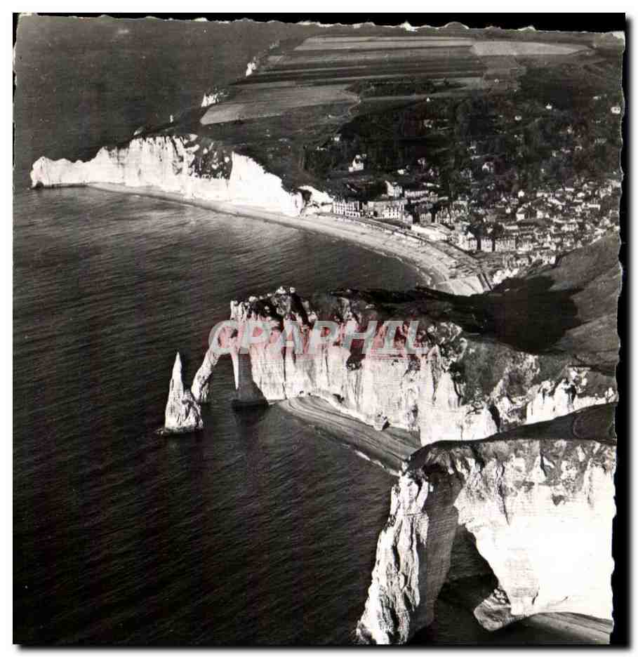 CPSM En Normandie Etretat Vue Aerienne Les Portes et l'Aiguille 