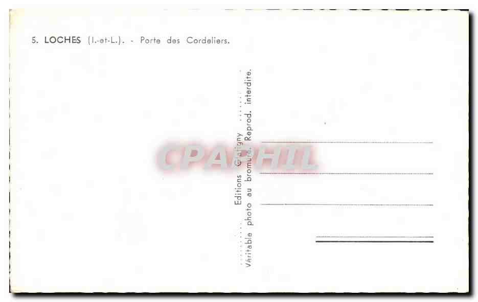 CPA Loches Porte des Cordeliers — Rückseite