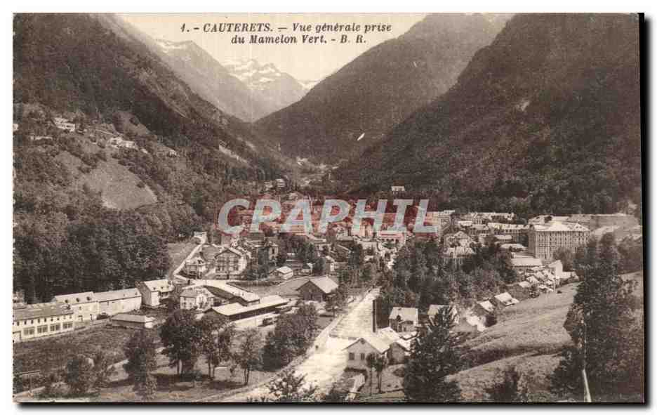Cauterets — Vue générale prise du Mamelon Vert — B. R.