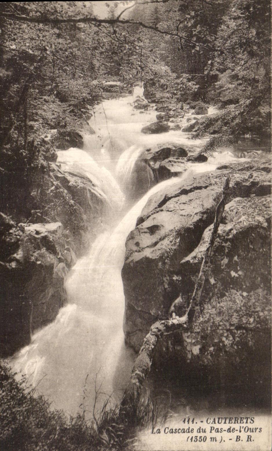 La Cascade du Pas-de-l'Ours — Cauterets (1450 m) — Bloc Frères, Bordeaux, n° 414