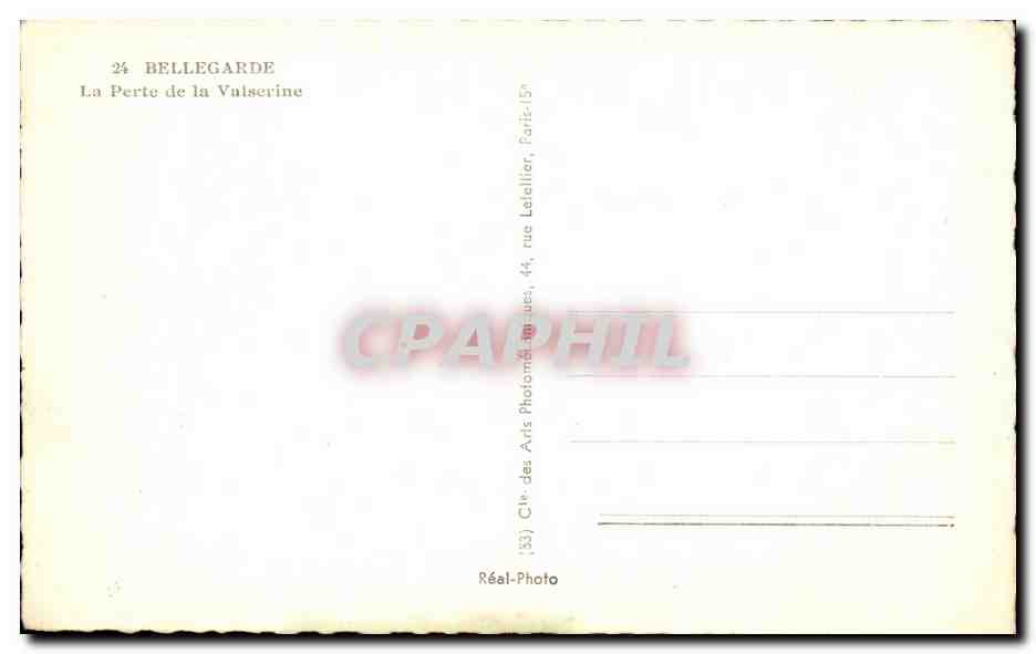 CPA Bellegarde La Perte de la Vulserine — Rückseite