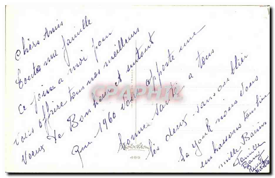 CPA Fantaisie Fleurs Bonne Annee — Verso