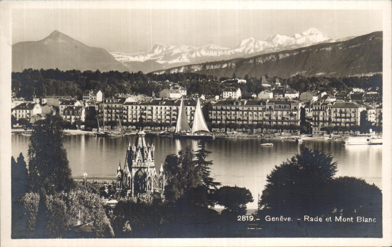 CPA Geneve Rade et Mont Blanc
