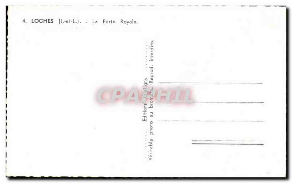 CPA Loches La Porte Royale — Rückseite